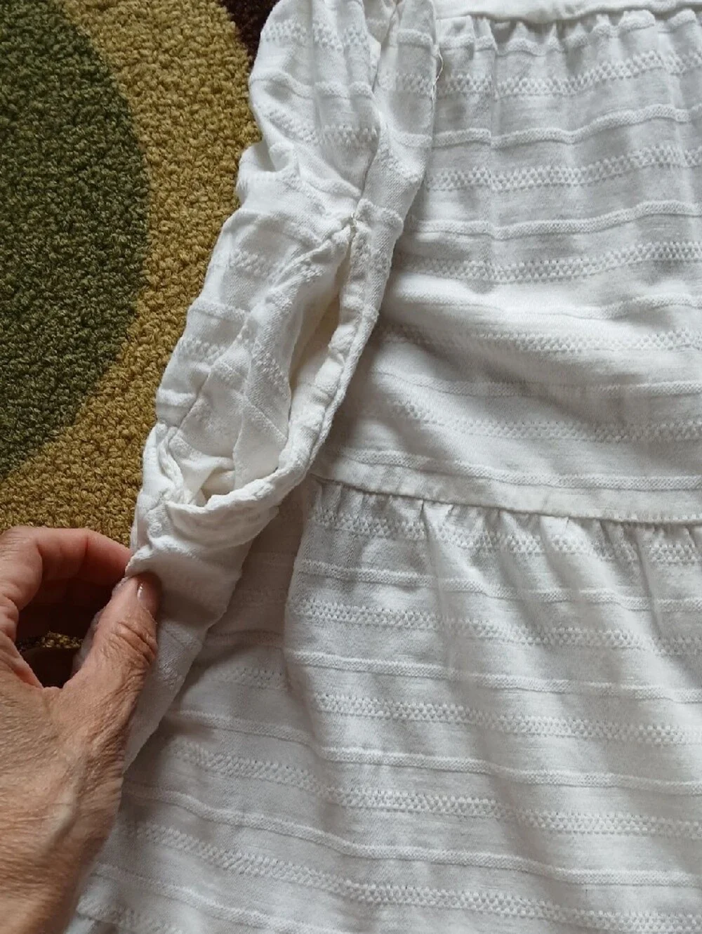 Sonoma White Cotton Button-Tier Summer Dress